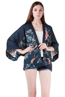 LALANG Women Kimono Style Coat Tops Floral Multicolor - Intl  