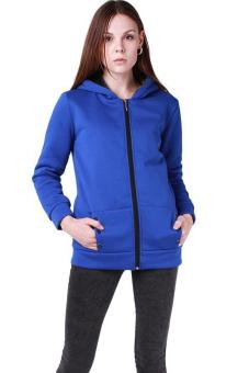 LALANG Women's Warm Cotton Hoodie Fleece Coats Outerwear Jackets Blue  