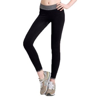 Lanbaosi Women Yoga Sports Pant Female Elastic Tights Running Fitness Trousers ( Black ) - intl  