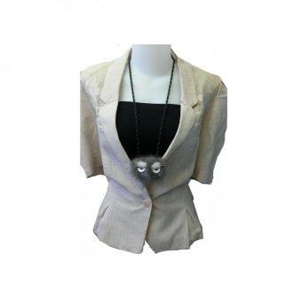 Lasstore Top Blazer New Soft Pretty Elegant Style Short Sleeve Import Good Quality Allsize - Soft Grey  