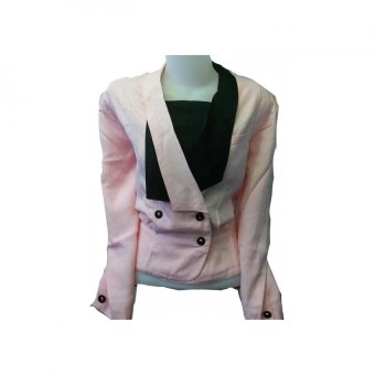 LASSTORE Top Blazer Style Long Sleeve Pretty Pink Girl Happily Soft Cotton Super Import GQ Allsize (PINK)  