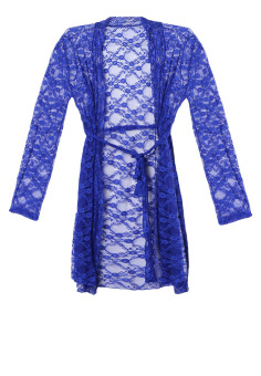 Lavabra Sweet Lingerie - Chloe French Full Lace Elegant Kimono - Blue  