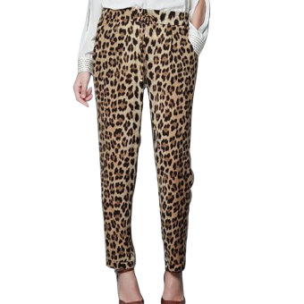 Leopard Print Harem Casual Trousers  