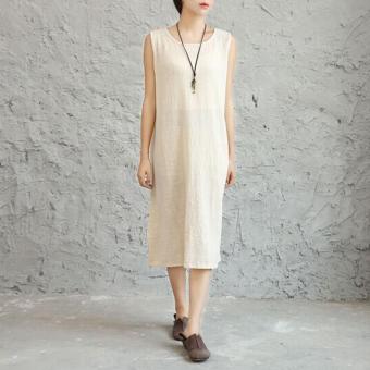 Leyi Ms loose sleeveless vest dress render Beige - intl  