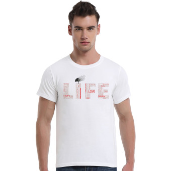 Life Full Love Dream Hope Faith Pain Cotton Soft Men Short T-Shirt (White) - Intl  