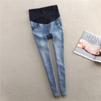 Light Blue Deni Belly Jeans for Pregnant Women Pregnancy - intl  