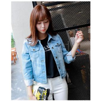 plus size light wash denim jacket