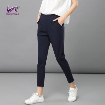 Likener Trend Casual Women Ankle-Length Pant Slim Pant (Navy Blue) (Intl) - intl  