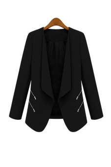 Linemart Long Sleeve Women Slim Casual Coat Suit Blazer ( Black ) (Intl)  