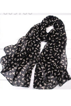 Linemart Women Dots Spot Chiffon Soft Shawl Scarf Neck Wrap Headscarf(Black) (Intl)  