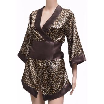 Lingerie Seksi - Kimono Robe (LKIM072) Leopard  
