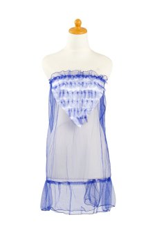 Lingeriexlingerie L-999 Sexy Transparent Blue Tile Lingerie Dress  