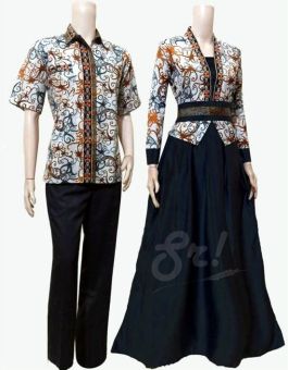 Lokal Batik Couple Gamis Sarimbit Sri Rejeki Solo Bc402