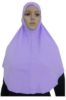 Long Muslim Turban with Under Scarf Inner Cap Hat Hijab Neck Cover Headwear (Lavender)  