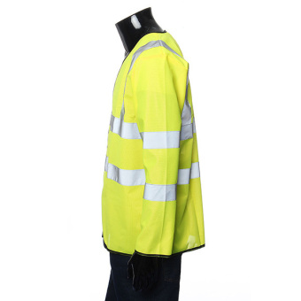 Long Sleeve Safety Vest Waistcoat Jacket w/ Reflective Stripes M - - intl  