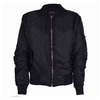 Long sleeved cotton padded jacket collar-black - intl  