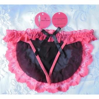 Love Secret - Sexy Lace Underwear/Panties 2198-3 Black & Watermelon Ribbon  