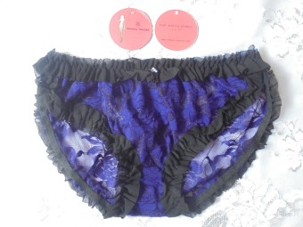 Love Secret Transparan Lace Sexy Panties 2168-1 ~ Purple Lace Black  