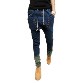 Lucky Pencil Baggy Jean Pant Trousers (Blue) - intl  
