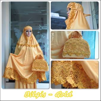 Madeena Mukena Velvet Bilqis Gold  