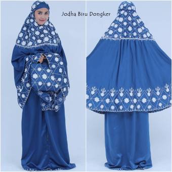 Madeena Mukena Velvet Jodha Biru Dongker  