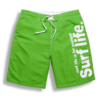 Male Beach Active Shorts Bermuda Drying Fast Men Swimwear Swimsuit Boxer Trunks Men Bottoms Boardshorts L(Green) - intl  