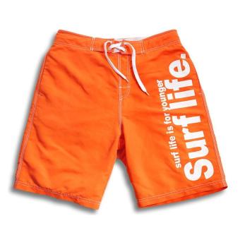 Male Beach Active Shorts Bermuda Drying Fast Men Swimwear Swimsuit Boxer Trunks Men Bottoms Boardshorts L(Orange) - intl  