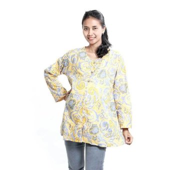 Mama Hamil Baju Hamil Batik Muslim Pastel - Kuning  