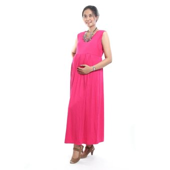 Mama Hamil Baju Hamil Dress Kaos Menyusui - Pink - Free 1 Celana Dalam Hamil  