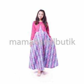 Mama Hamil Baju Hamil Muslim Gamis Hamil Katun Bolero Motif Tribal Cantik - Magenta - Free 1 Celana Dalam Hamil  