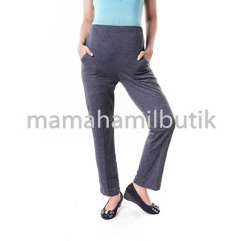 Mama Hamil Celana Hamil Legging Kantong Perut Model Standart - Abu Tua  