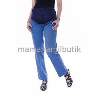Mama Hamil Celana Hamil Soft Jeans Model Standart - Biru Muda  
