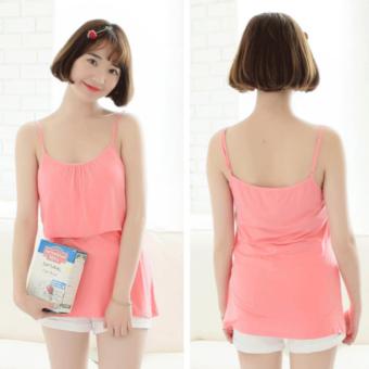 Maternity Women Nursing Camisole Padded Breastfeeding Tops Casual Summer Tank Top Vest Pregnant Strap Tops (Pink) - intl  