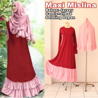 Maxi Mislina Warna Merah Maroon  