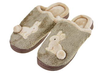 Men Boy Comfy Cozy Warm Rabbit Print Scuff House Indoor Slippers Plush Shoes Coffee - intl  
