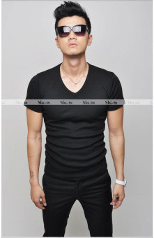 Men Clothes High-Elastic Cotton Tight Slim Shirt (black) - Intl  