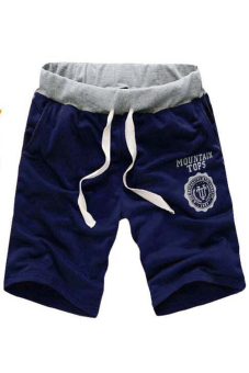 Men Cotton Slim Breathable Sport Shorts (Blue)  
