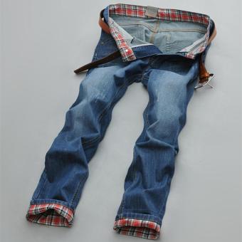 Men Jeans Straight Loose Jeans Casual Business Pants Work Sports Teens Large Pants - intl  