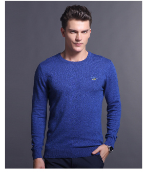 Men Sweater Solid Slim Casual Autumn Winter Knitwear(Blue) - intl  