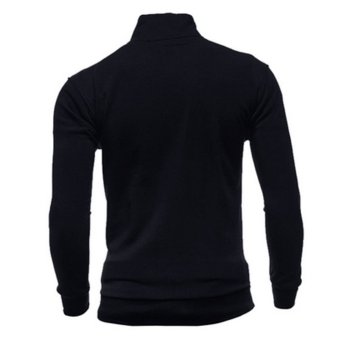 Men Warm Zipper Casual Outwear (Black) - Intl - intl  