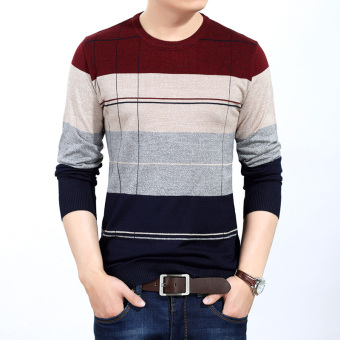 Men's Autumn Fashion Slim Thin Long-sleeved Crewneck Sweater - intl  