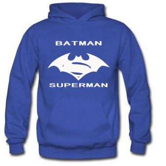 Men's Autumn Winter Cotton and Cashmere Long Sleeve Batman Hoodie(blue)  