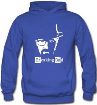 Men's Autumn Winter Cotton and Cashmere Long Sleeve BREAKING BAD Hoodie(blue)  
