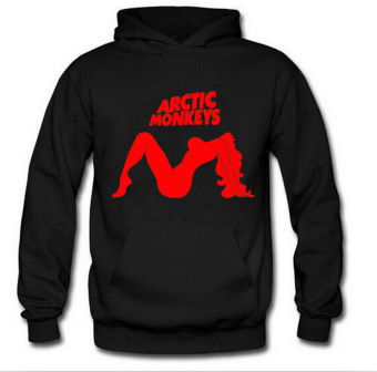 Men's Autumn Winter Cotton and Cashmere Long Sleeve Letter and Sexy Woman Printed Hoodie(black&red) - Intl  