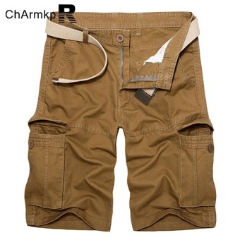Men's Brand Army Military Cargo Shorts Casual Men Shorts Loose Shorts Men Shorts Plus Size 30-46 Yellow Brown - intl  
