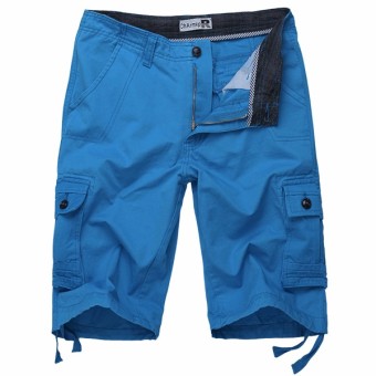 Men's Cargo Shorts High Quality Pure Cotton Outdoor Sports Shorts (Blue) - intl  