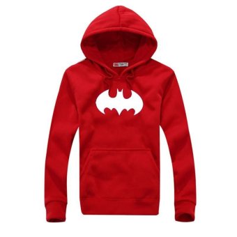 Men's Casual Pullover Long Sleeve Hoodies Outwear (Red White) - intl  