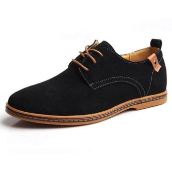 Men's casual shoes large size shoes leather men shoes?Black? - intl  
