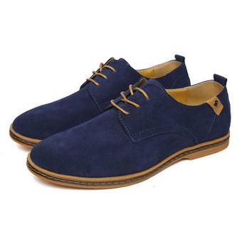 Men's casual shoes large size shoes leather men shoes?Blue? - intl  