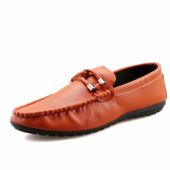 Men's casual shoes, moccasin - gommino, driving shoes, soft and comfortable, England, young man(orange) - intl  